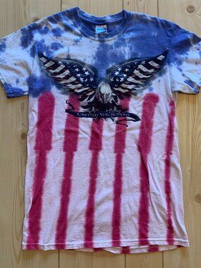 Tie-Dye American Bald Eagle Flag Patriotic USA United We Stand America T-Shirt S